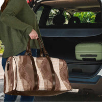 Polynesian Tribal Pattern Patchwork Picturesque Travel Bag Mocha