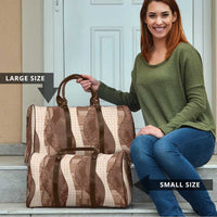 Polynesian Tribal Pattern Patchwork Picturesque Travel Bag Mocha