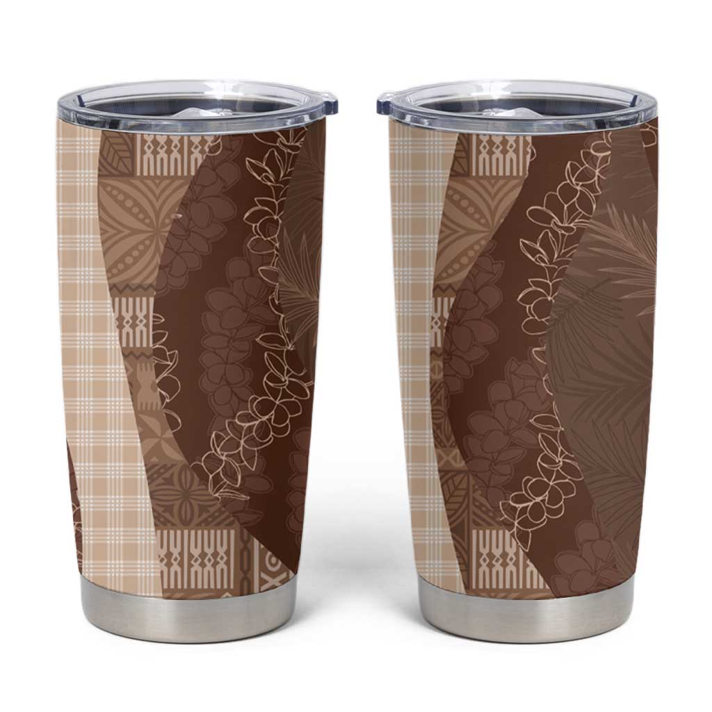 Polynesian Tribal Pattern Patchwork Picturesque Tumbler Cup Mocha LT7 Mocha - Polynesian Pride