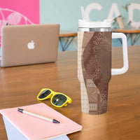 Polynesian Tribal Pattern Patchwork Picturesque Tumbler With Handle Mocha LT7 - Polynesian Pride