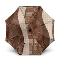 Polynesian Tribal Pattern Patchwork Picturesque Umbrella Mocha LT7 One Size Folded 11.42 inch Opened Diameter 37.4 inch Mocha - Polynesian Pride