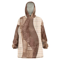 Polynesian Tribal Pattern Patchwork Picturesque Wearable Blanket Hoodie Mocha LT7 One Size Mocha - Polynesian Pride
