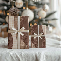 Polynesian Tribal Pattern Patchwork Picturesque Wrapping Paper Mocha LT7 - Polynesian Pride