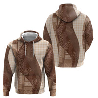 Polynesian Tribal Pattern Patchwork Picturesque Zip Hoodie Mocha LT7 - Polynesian Pride