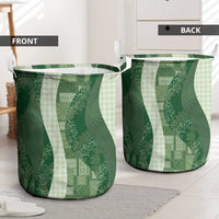 Polynesian Tribal Pattern Patchwork Picturesque Laundry Basket Sage Green LT7 - Polynesian Pride