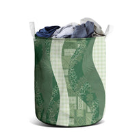 Polynesian Tribal Pattern Patchwork Picturesque Laundry Basket Sage Green LT7 - Polynesian Pride