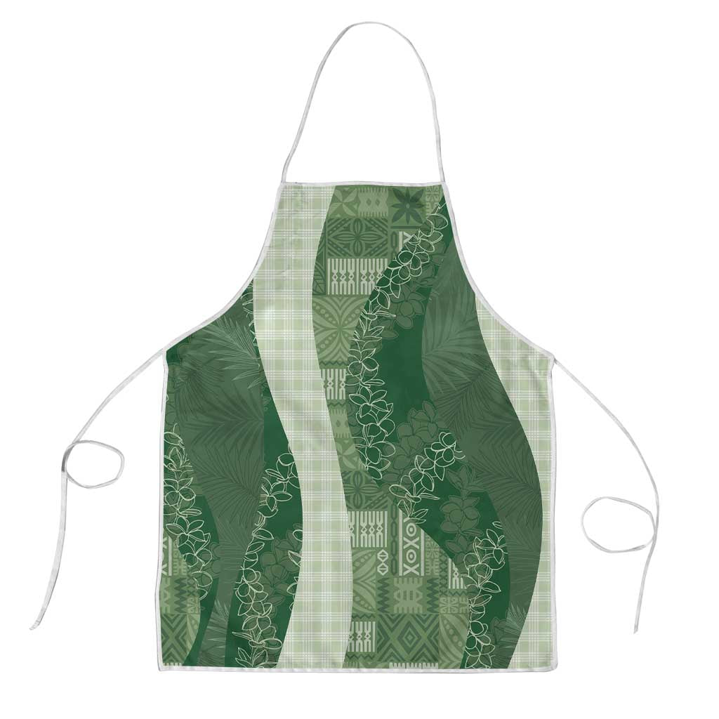 Polynesian Tribal Pattern Patchwork Picturesque Apron Sage Green