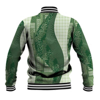 Polynesian Tribal Pattern Patchwork Picturesque Baseball Jacket Sage Green LT7 - Polynesian Pride