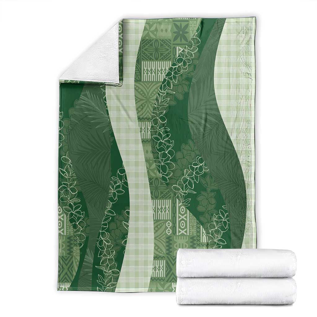 Polynesian Tribal Pattern Patchwork Picturesque Blanket Sage Green LT7 - Polynesian Pride