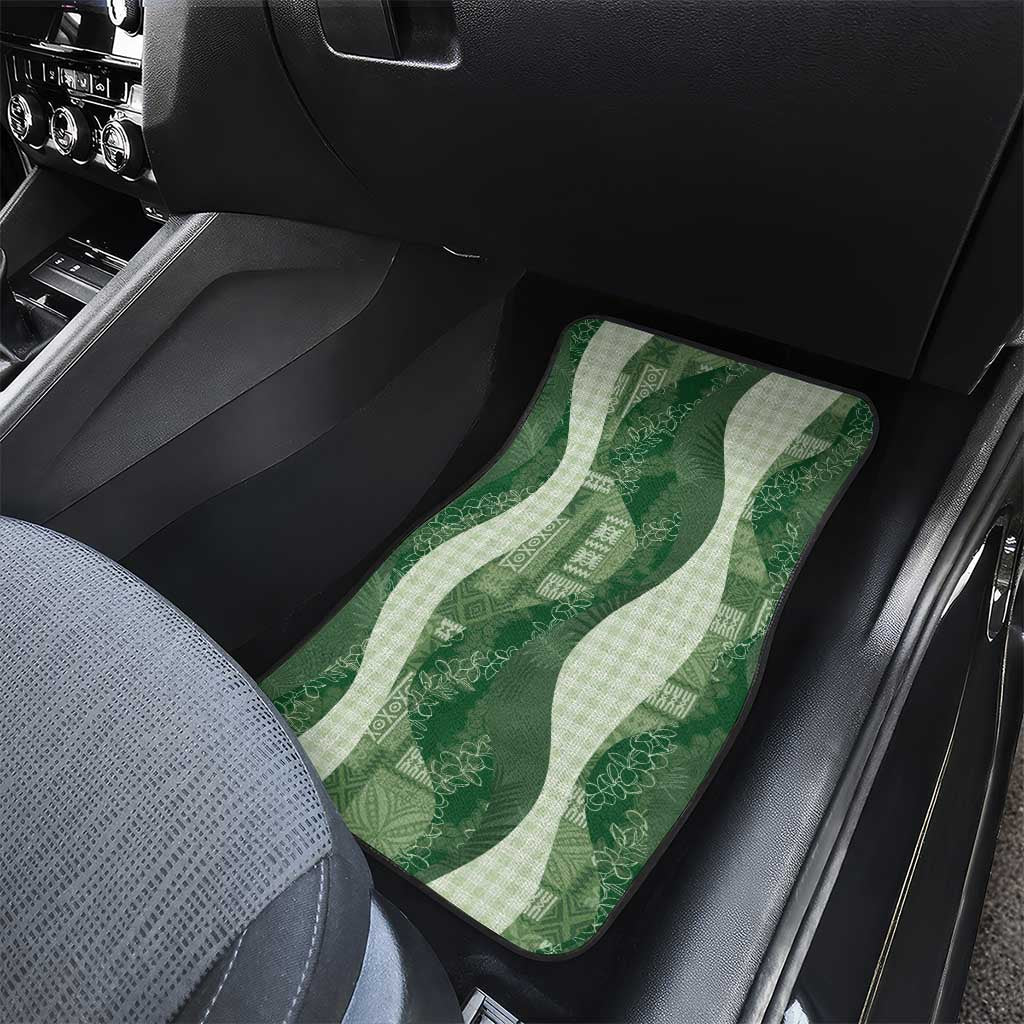 Polynesian Tribal Pattern Patchwork Picturesque Car Mats Sage Green LT7 - Polynesian Pride