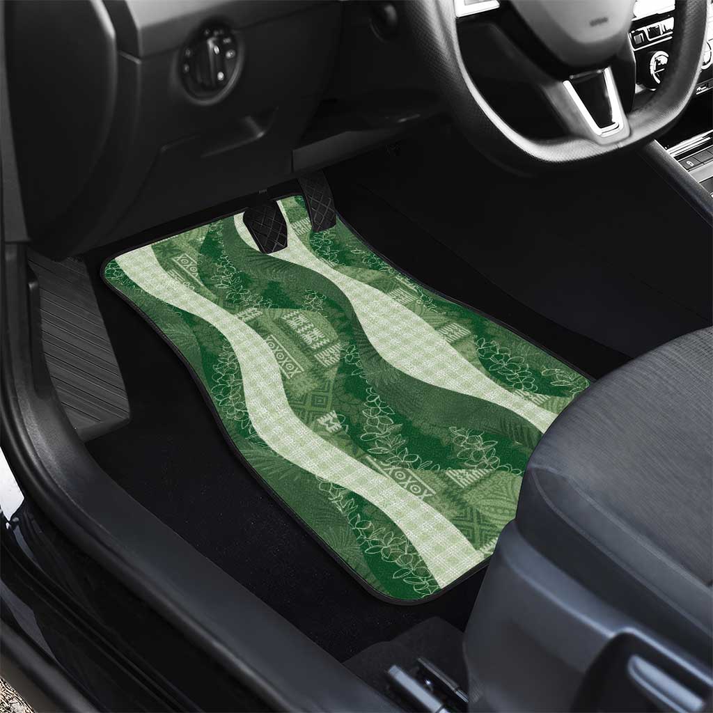 Polynesian Tribal Pattern Patchwork Picturesque Car Mats Sage Green LT7 - Polynesian Pride