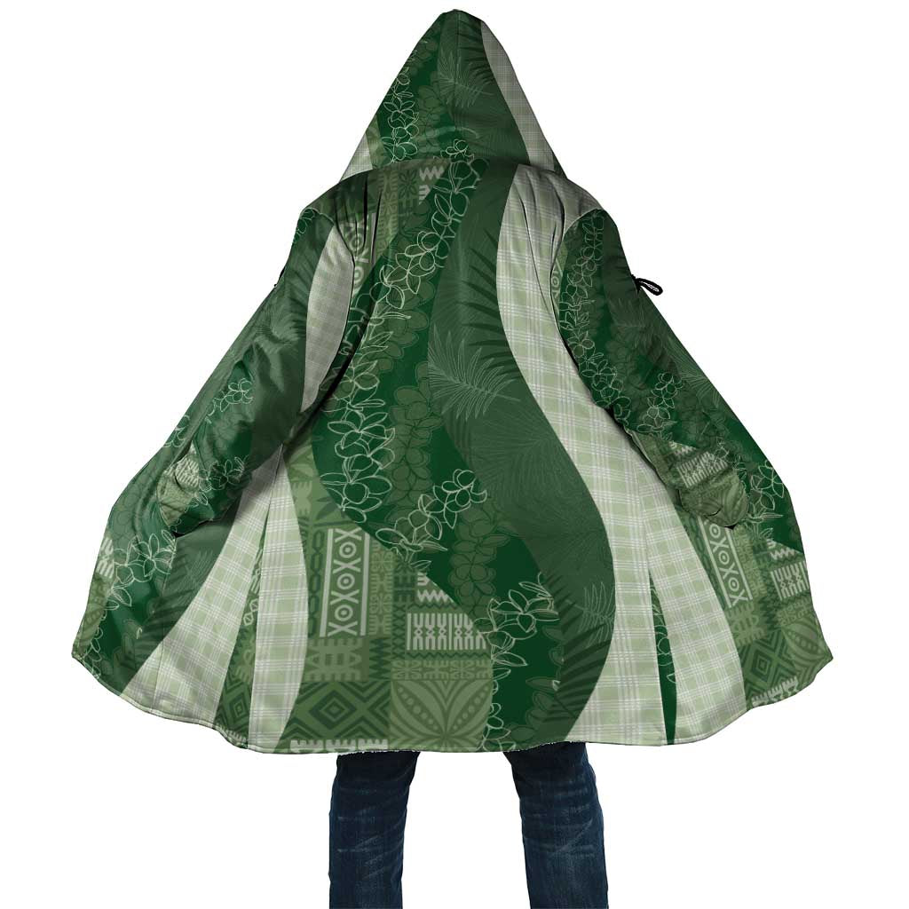Polynesian Tribal Pattern Patchwork Picturesque Cloak Sage Green LT7 Unisex Sage Green - Polynesian Pride