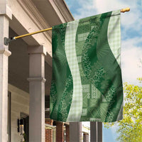 Polynesian Tribal Pattern Patchwork Picturesque Garden Flag Sage Green LT7 House Flag Sage Green - Polynesian Pride