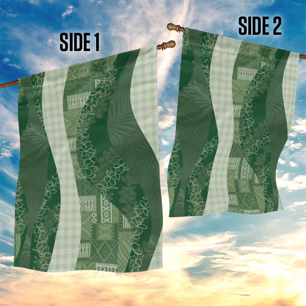 Polynesian Tribal Pattern Patchwork Picturesque Garden Flag Sage Green LT7 - Polynesian Pride