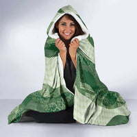 Polynesian Tribal Pattern Patchwork Picturesque Hooded Blanket Sage Green LT7 - Polynesian Pride