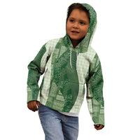 Polynesian Tribal Pattern Patchwork Picturesque Kid Hoodie Sage Green LT7 - Polynesian Pride