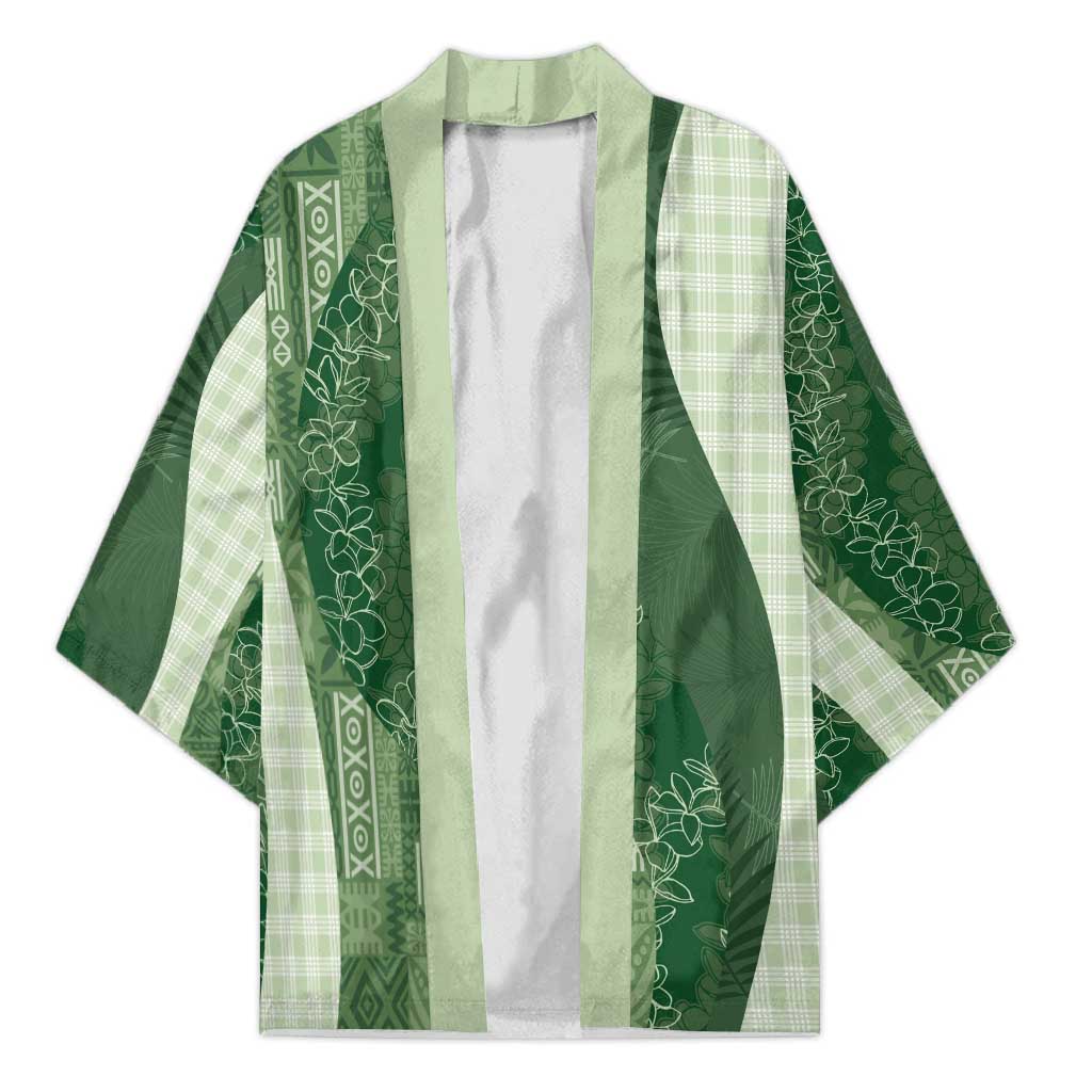 Polynesian Tribal Pattern Patchwork Picturesque Kimono Sage Green LT7 Unisex Sage Green - Polynesian Pride
