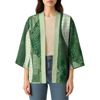 Polynesian Tribal Pattern Patchwork Picturesque Kimono Sage Green LT7 - Polynesian Pride