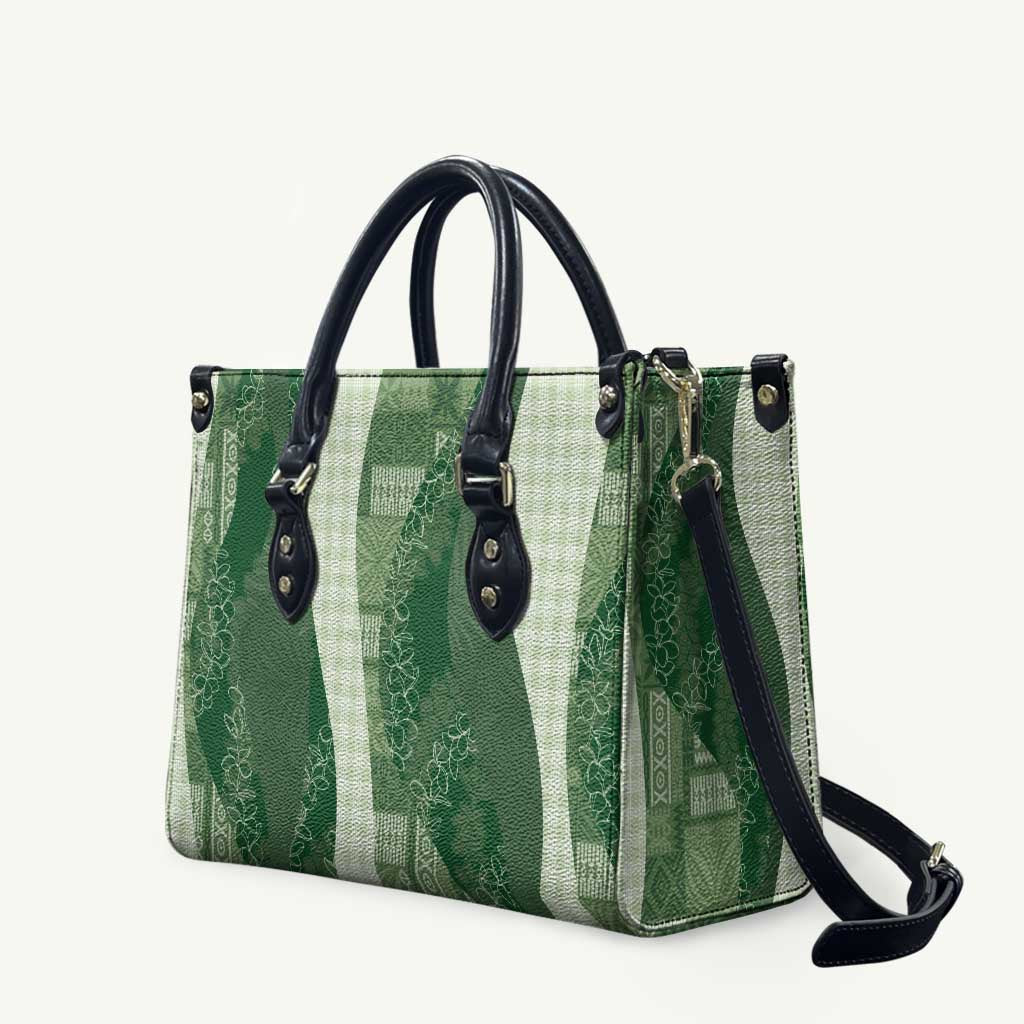 Polynesian Tribal Pattern Patchwork Picturesque Leather Bag Sage Green LT7 Sage Green - Polynesian Pride