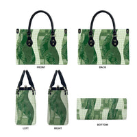 Polynesian Tribal Pattern Patchwork Picturesque Leather Bag Sage Green LT7 - Polynesian Pride
