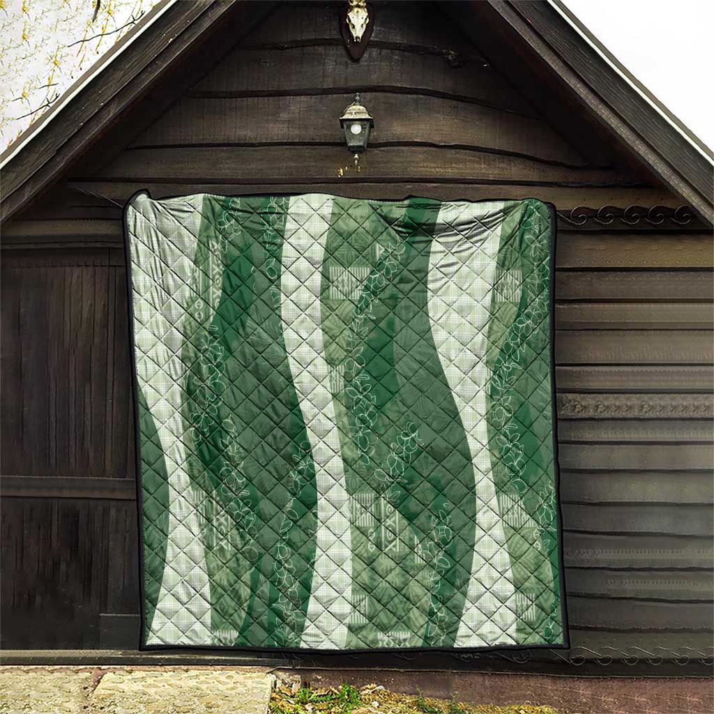 Polynesian Tribal Pattern Patchwork Picturesque Quilt Sage Green LT7 - Polynesian Pride