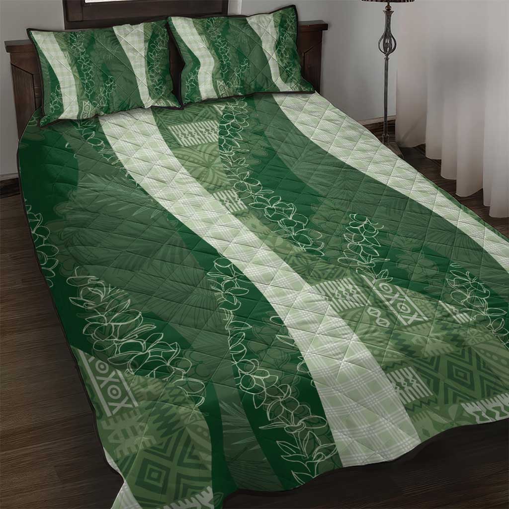Polynesian Tribal Pattern Patchwork Picturesque Quilt Bed Set Sage Green LT7 Sage Green - Polynesian Pride