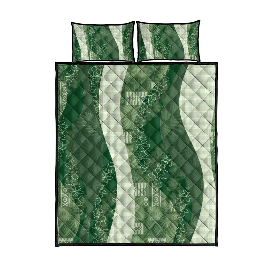 Polynesian Tribal Pattern Patchwork Picturesque Quilt Bed Set Sage Green LT7 - Polynesian Pride