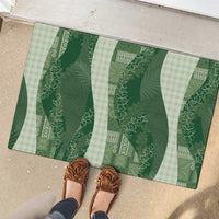 Polynesian Tribal Pattern Patchwork Picturesque Rubber Doormat Sage Green LT7 - Polynesian Pride