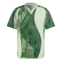 Polynesian Tribal Pattern Patchwork Picturesque Rugby Jersey Sage Green LT7 Sage Green - Polynesian Pride