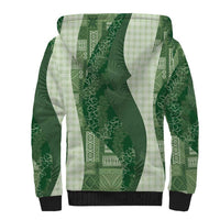 Polynesian Tribal Pattern Patchwork Picturesque Sherpa Hoodie Sage Green LT7 - Polynesian Pride