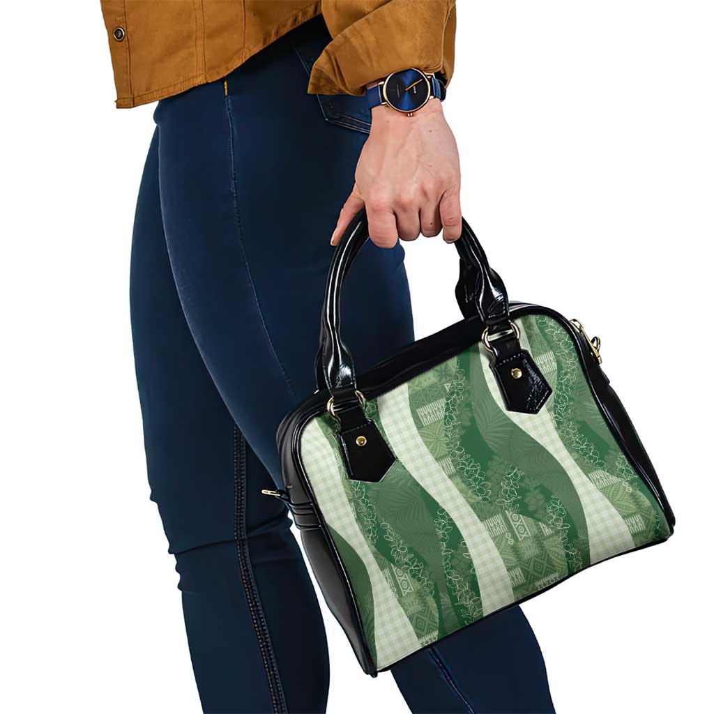 Polynesian Tribal Pattern Patchwork Picturesque Shoulder Handbag Sage Green LT7 - Polynesian Pride