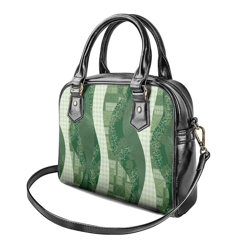 Polynesian Tribal Pattern Patchwork Picturesque Shoulder Handbag Sage Green LT7 - Polynesian Pride