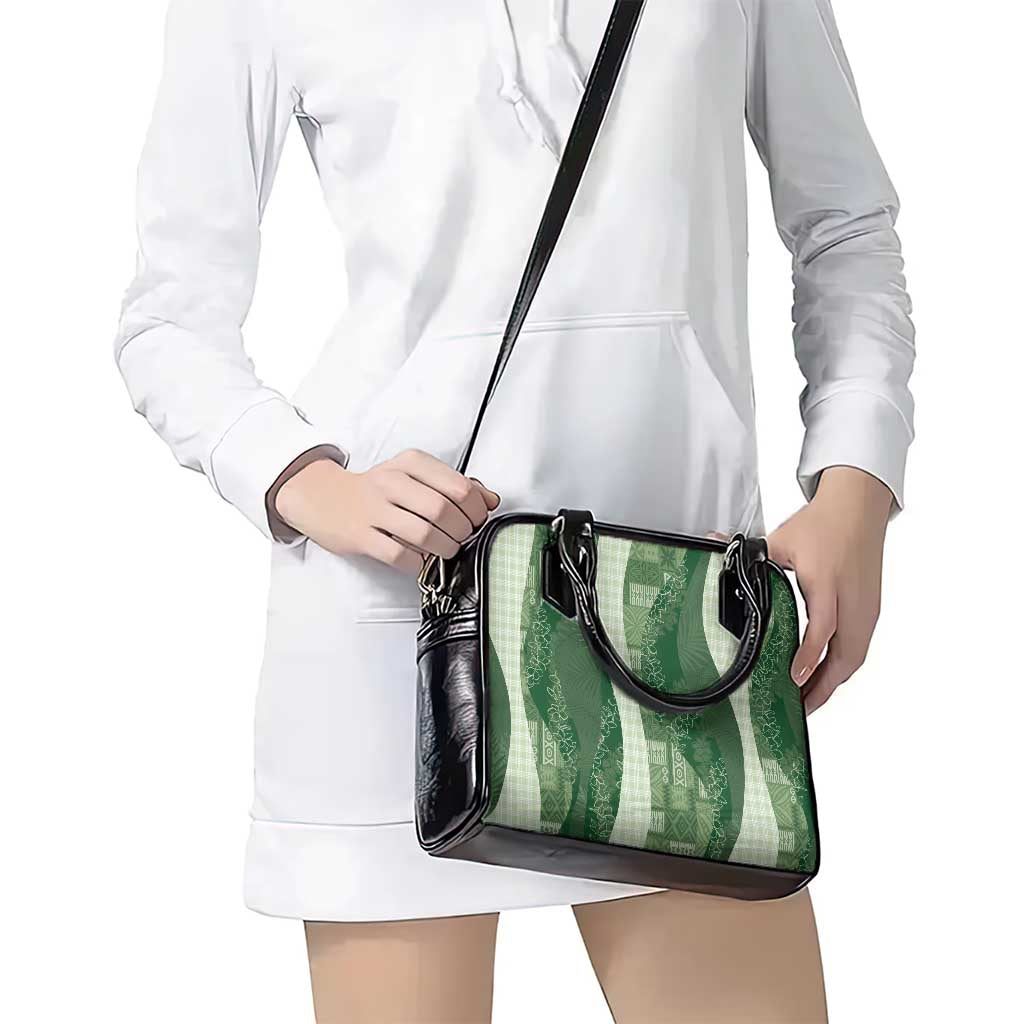 Polynesian Tribal Pattern Patchwork Picturesque Shoulder Handbag Sage Green LT7 - Polynesian Pride