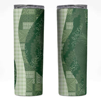Polynesian Tribal Pattern Patchwork Picturesque Skinny Tumbler Sage Green LT7 Sage Green - Polynesian Pride