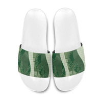 Polynesian Tribal Pattern Patchwork Picturesque Slide Sandals Sage Green LT7 Sage Green - Polynesian Pride