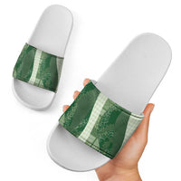 Polynesian Tribal Pattern Patchwork Picturesque Slide Sandals Sage Green LT7 - Polynesian Pride