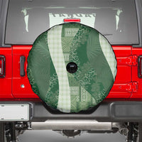 Polynesian Tribal Pattern Patchwork Picturesque Spare Tire Cover Sage Green