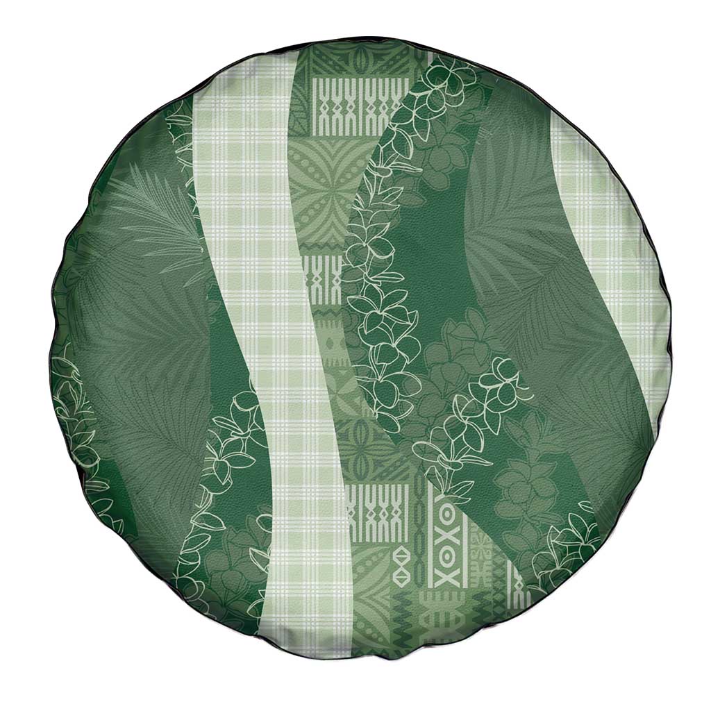 Polynesian Tribal Pattern Patchwork Picturesque Spare Tire Cover Sage Green
