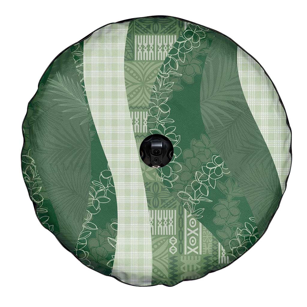 Polynesian Tribal Pattern Patchwork Picturesque Spare Tire Cover Sage Green
