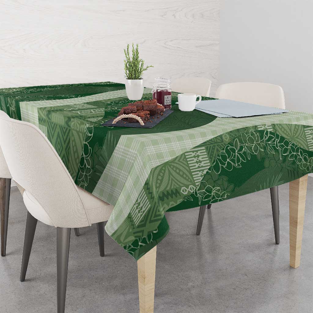 Polynesian Tribal Pattern Patchwork Picturesque Tablecloth Sage Green LT7 - Polynesian Pride