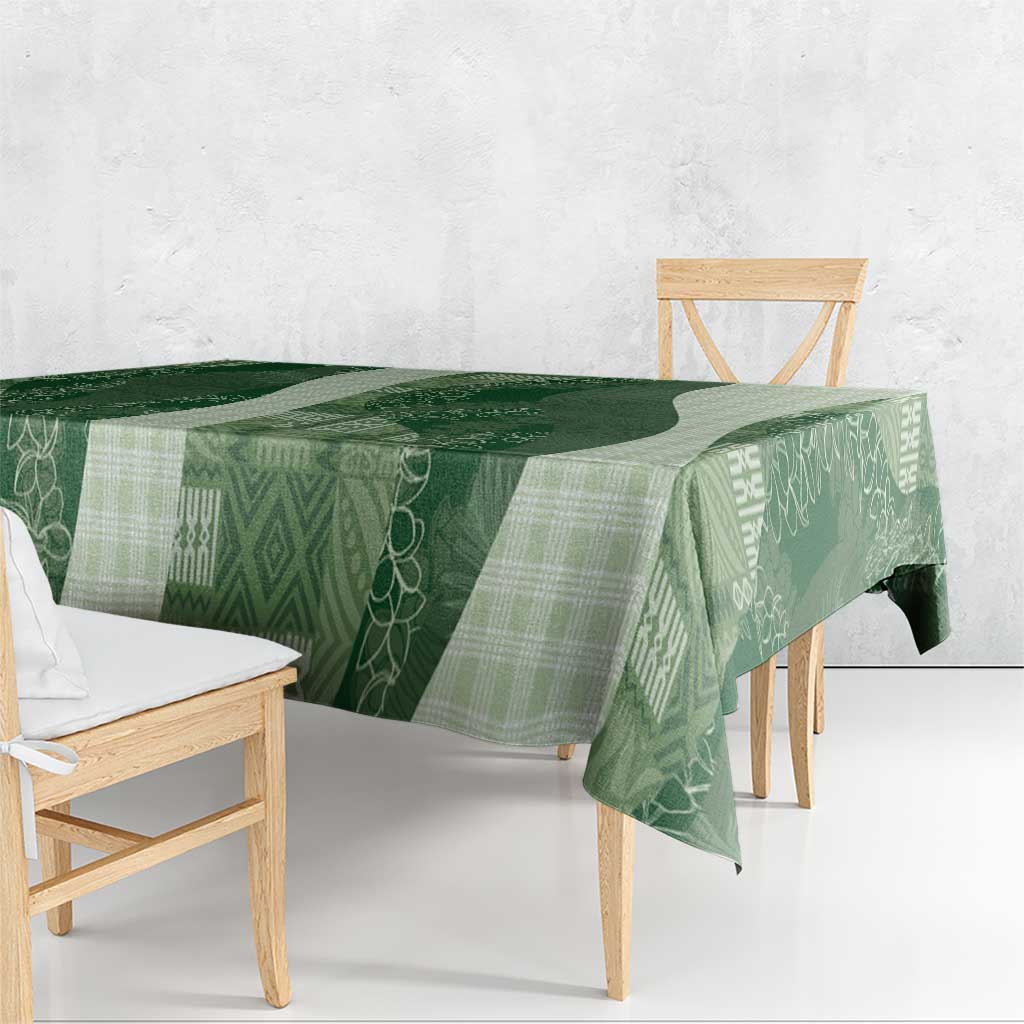Polynesian Tribal Pattern Patchwork Picturesque Tablecloth Sage Green LT7 - Polynesian Pride