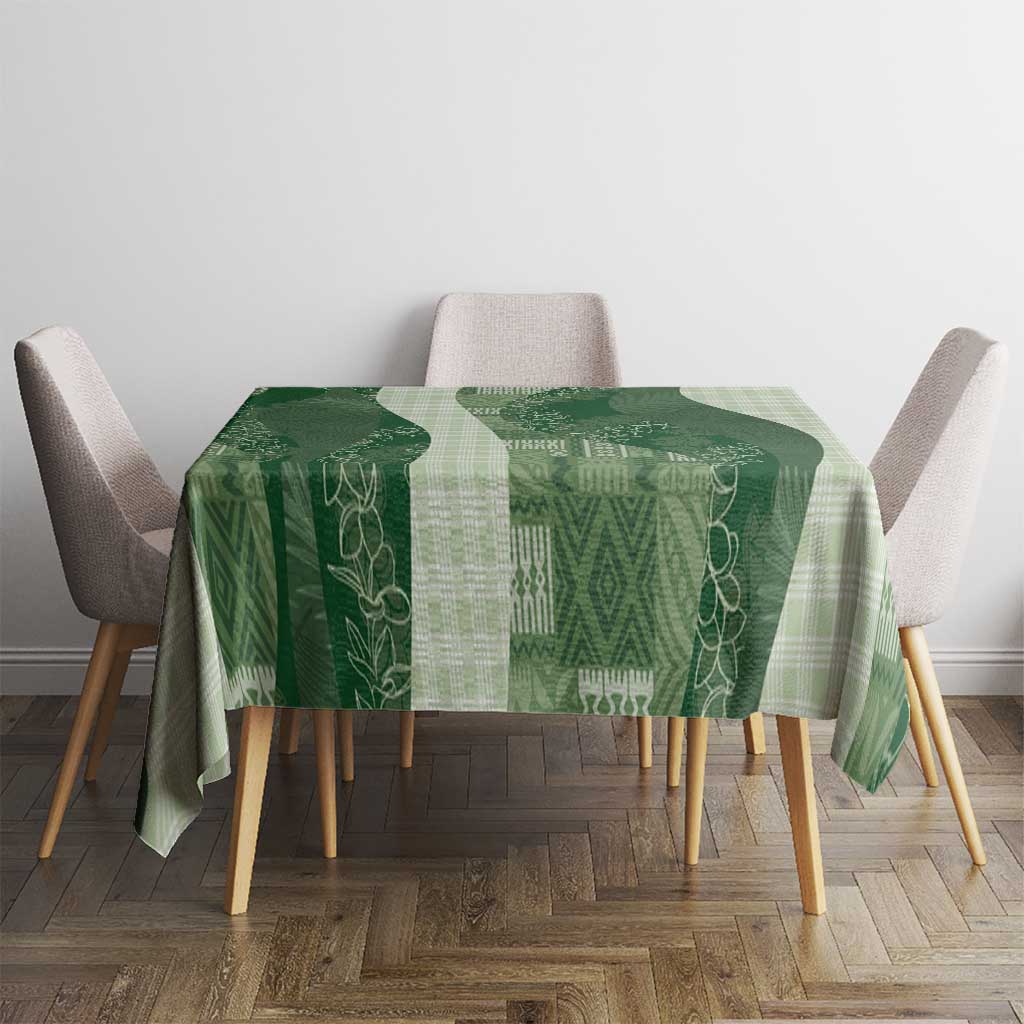 Polynesian Tribal Pattern Patchwork Picturesque Tablecloth Sage Green LT7 - Polynesian Pride