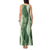 Polynesian Tribal Pattern Patchwork Picturesque Tank Maxi Dress Sage Green LT7 - Polynesian Pride