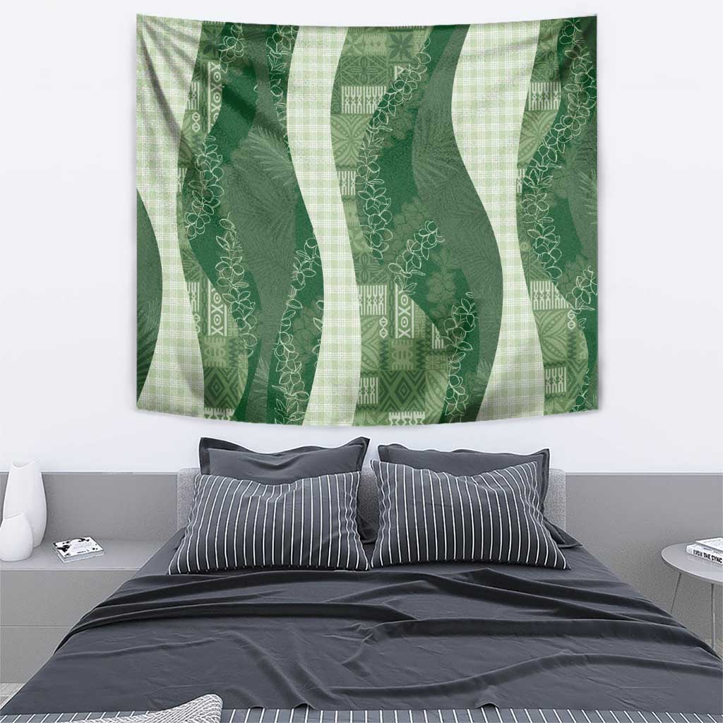 Polynesian Tribal Pattern Patchwork Picturesque Tapestry Sage Green LT7 - Polynesian Pride