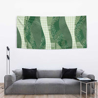 Polynesian Tribal Pattern Patchwork Picturesque Tapestry Sage Green LT7 - Polynesian Pride