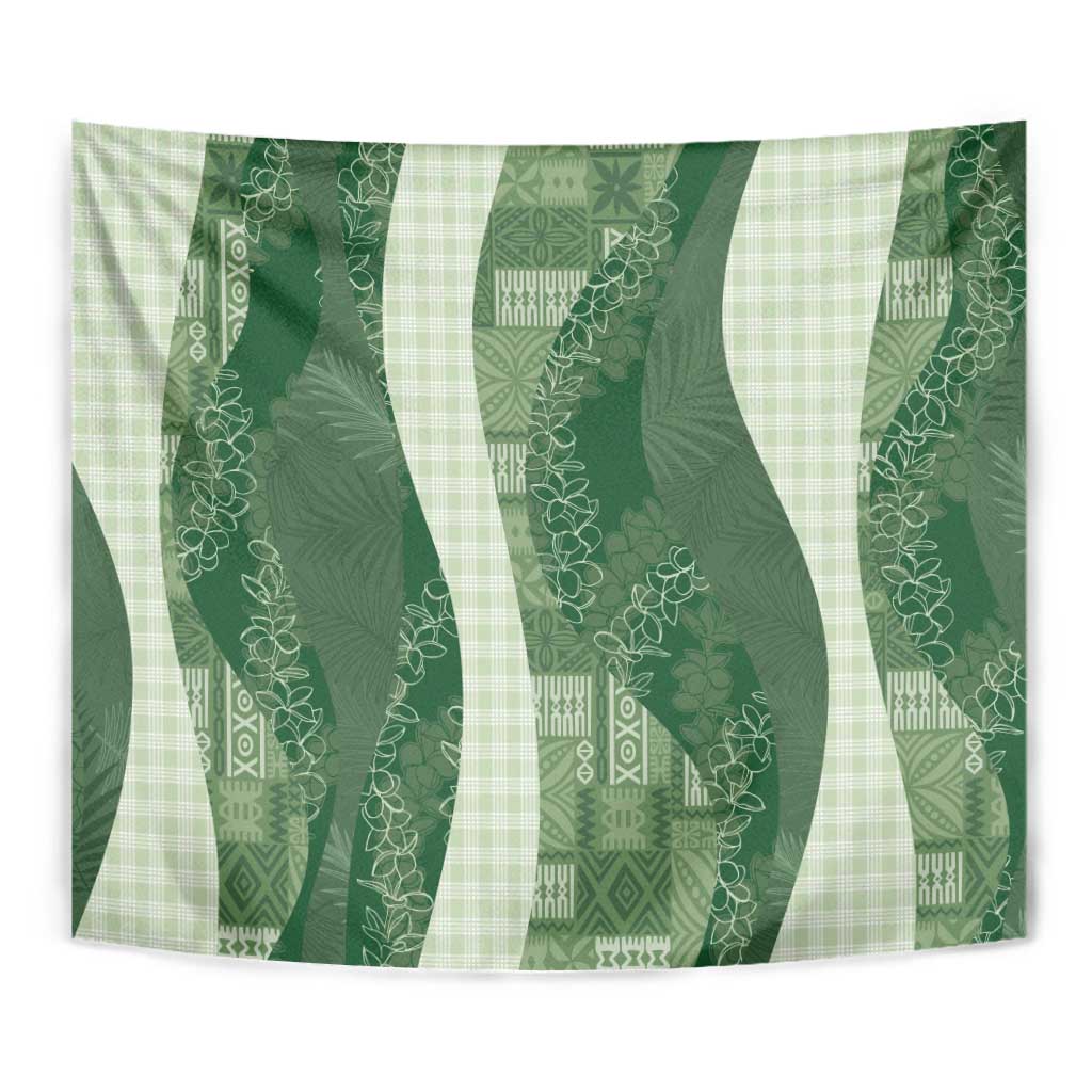 Polynesian Tribal Pattern Patchwork Picturesque Tapestry Sage Green LT7 - Polynesian Pride