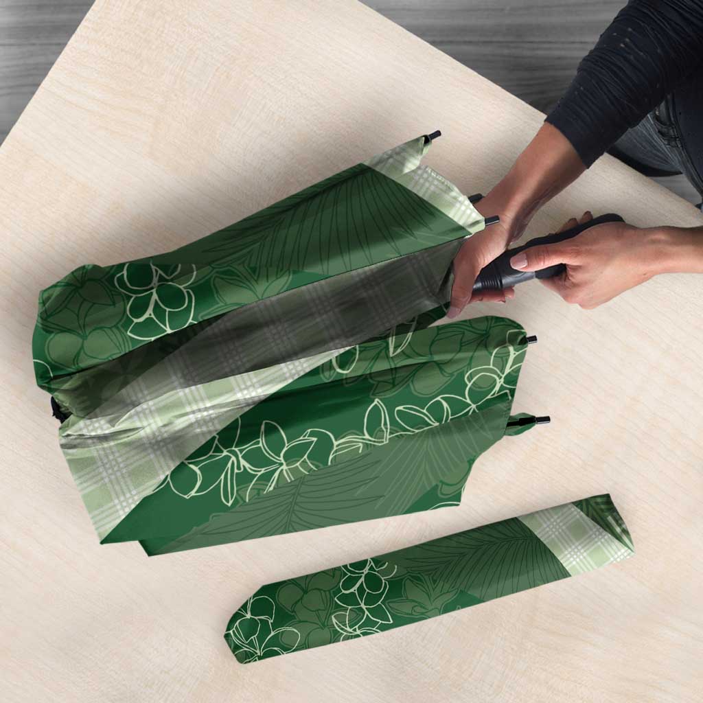 Polynesian Tribal Pattern Patchwork Picturesque Umbrella Sage Green LT7 - Polynesian Pride