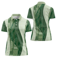 Polynesian Tribal Pattern Patchwork Picturesque Women Polo Shirt Sage Green LT7 - Polynesian Pride