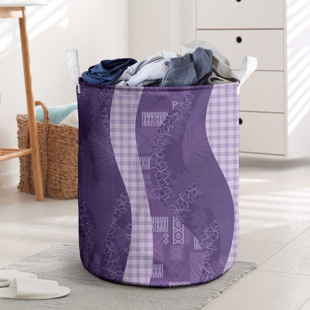 Polynesian Tribal Pattern Patchwork Picturesque Laundry Basket Deep Violet LT7 Violet - Polynesian Pride
