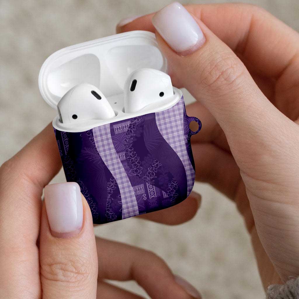 Polynesian Tribal Pattern Patchwork Picturesque AirPods Case Deep Violet LT7 - Polynesian Pride